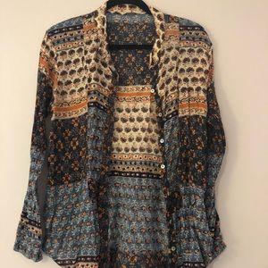 Free People Linen Blouse
